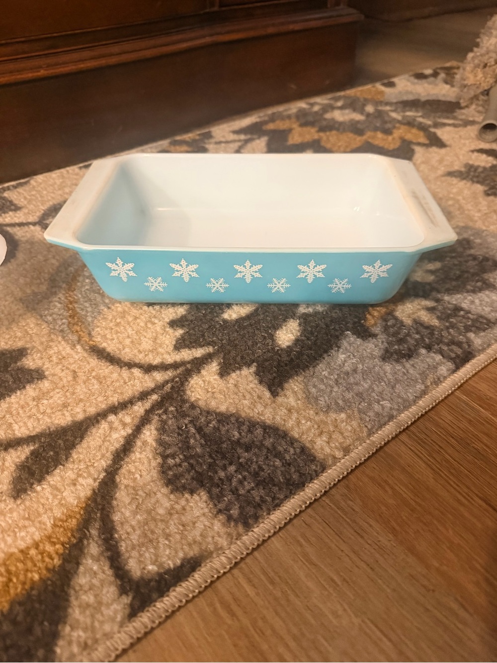 Pyrex Blue Snowflake Rectangular Baking Dish
